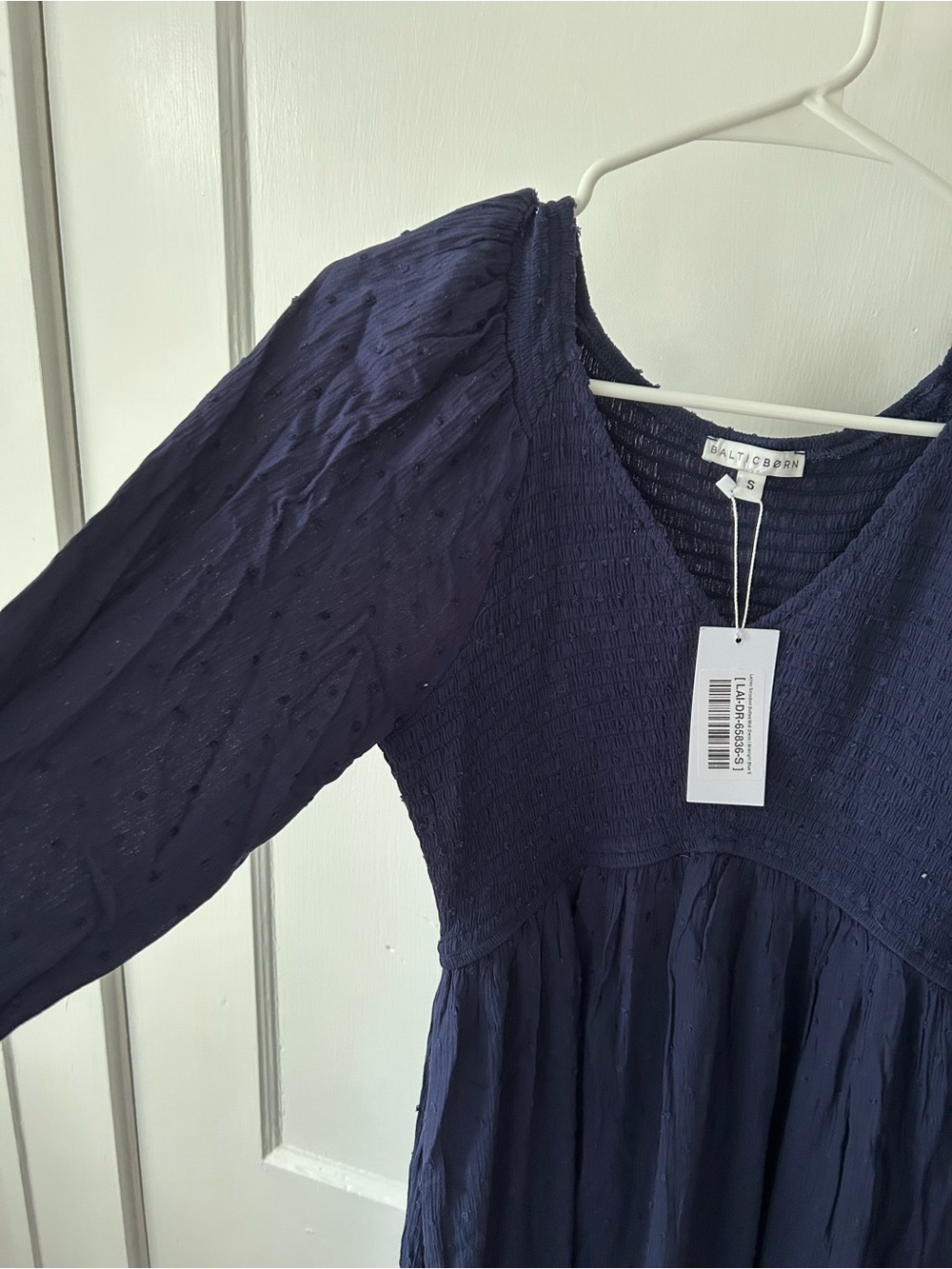 NWT Baltic Born Lainey Smocked Dotted Midi Dress - Picture 4 of 6